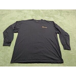 Ultimate Wilderness Hunting Survival Graphic Tee Shirt Mens Sz L Black L/S Vtg